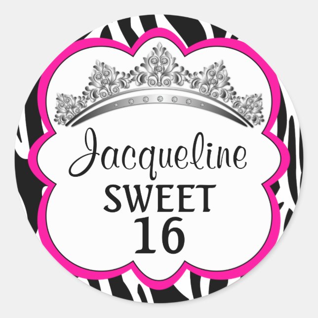 Adesivo Diamond Crown Zebra Rosa (Frente)