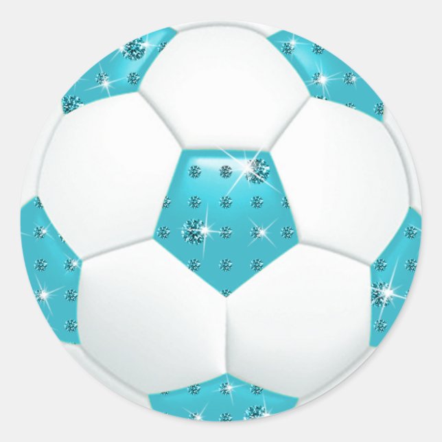 Adesivo Diamond Gemstones Aqua Soccer Ball (Frente)