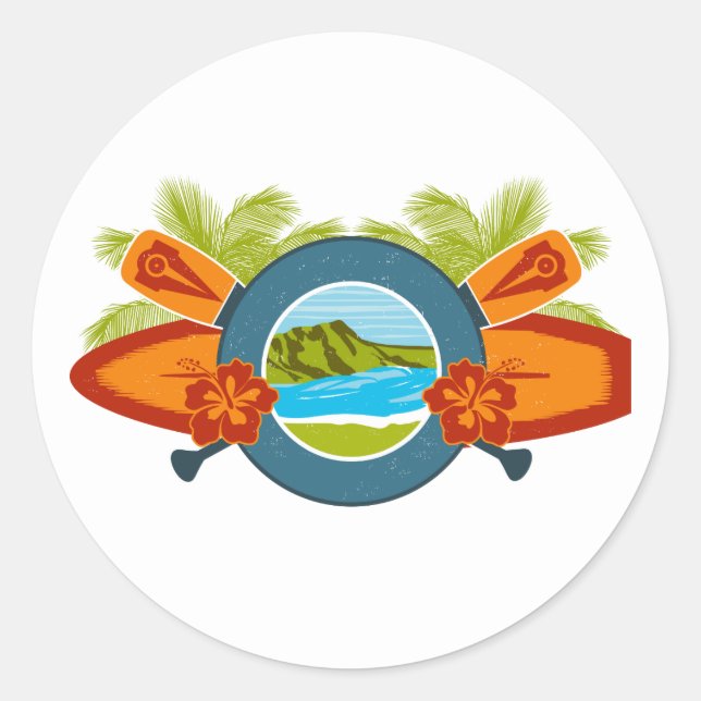 Adesivo Diamond Head Hawaiai Surf Emblem (Frente)