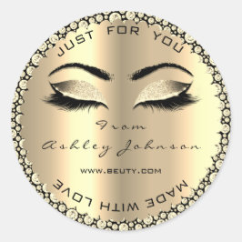 Adesivo Diamond Sparkly Glitter Dourado Lash Feito Com Amo