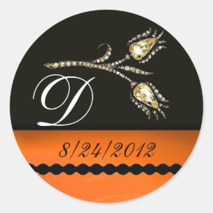 ADESIVO DIAMOND TULIPS BLACK WHITE ORANGE MONOGRAM