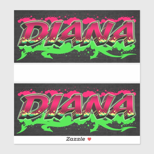 Adesivo Diana Vorname Name Graffiti Aufkleber Sticker (Folha)
