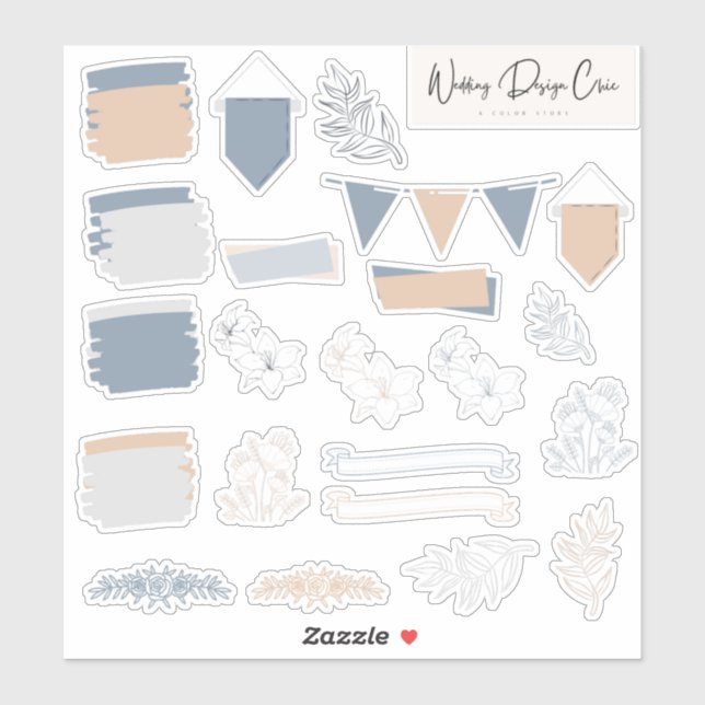 Adesivo Diário de coagulação flexível de azul e coral (Folha)