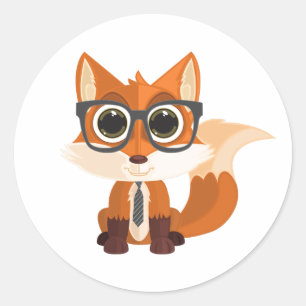 Adesivo Diário de Laptop Cartoon Kawaii Raposa Nerdy Fofa