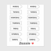 Dias da Semana Branca do Planejador do Diário da M