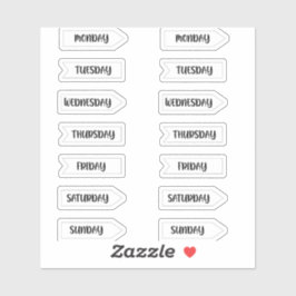 Adesivo Dias da Semana Branca do Planejador do Diário da M