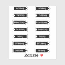 Dias da Semana do Planejador do Diário da Marca Pr