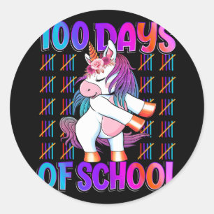 Adesivo Dias de Escola Unicórnio 100 Dias Mais Inteligente