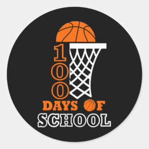 Adesivo Dias De Escolas Crianças De Basquete 100º Dia Da E