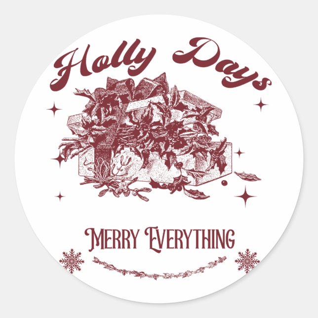 Adesivo Dias de Natal Vintage (Frente)