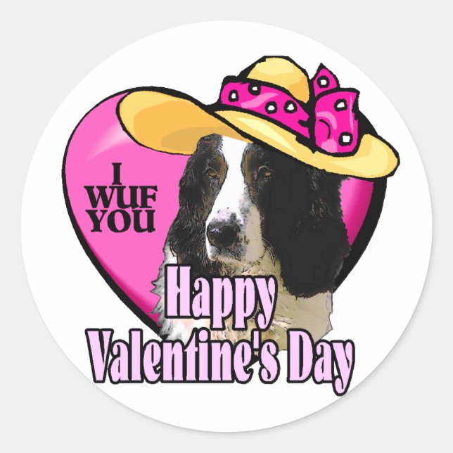 Adesivo Dias de os namorados Ingleses Springer Spaniel (Frente)