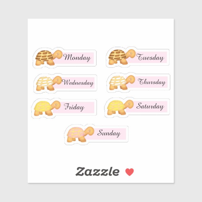 Adesivo Dias De Pão Concha Das Tartarugas Semanas (Folha)