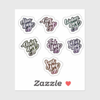 Adesivo Dias dos autocolantes da semana