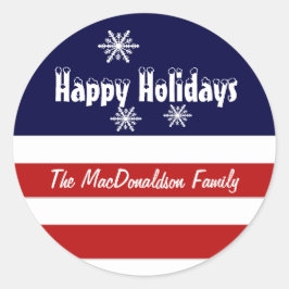 Adesivo Dias feriados de Natal vermelho branco e azul