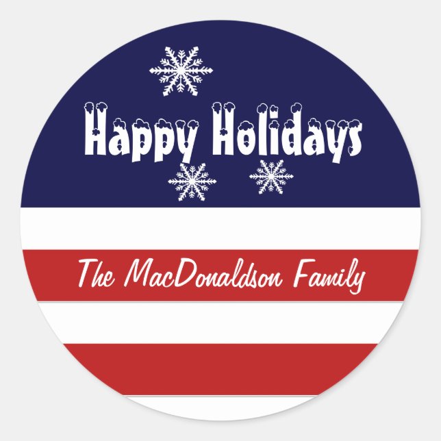 Adesivo Dias feriados de Natal vermelho branco e azul (Frente)