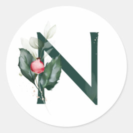 Adesivo Dias feriados MONOGRAMA amoras vermelhas poinsetti