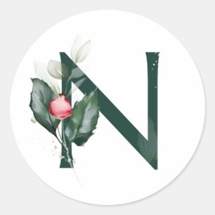 Adesivo Dias feriados MONOGRAMA amoras vermelhas poinsetti