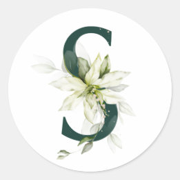 Adesivo Dias feriados MONOGRAMAS poinsettia branca