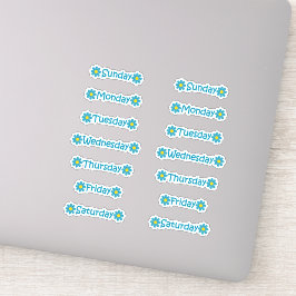 Adesivo Dias Florais Azuis Teais do Diário do Planejador S