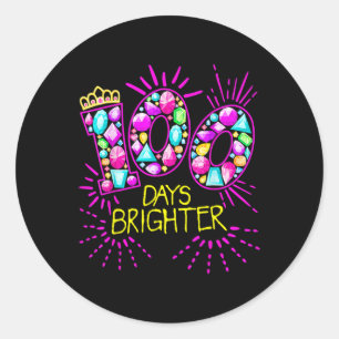 Adesivo Dias Mais Brilhantes Meninas Professoras 100 Dias 