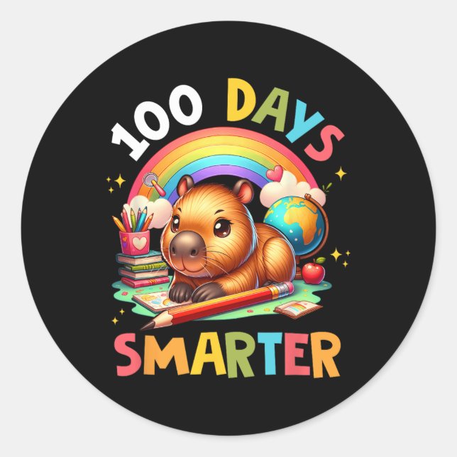 Adesivo Dias Mais Inteligentes, Capybara Crianças Professo (Frente)