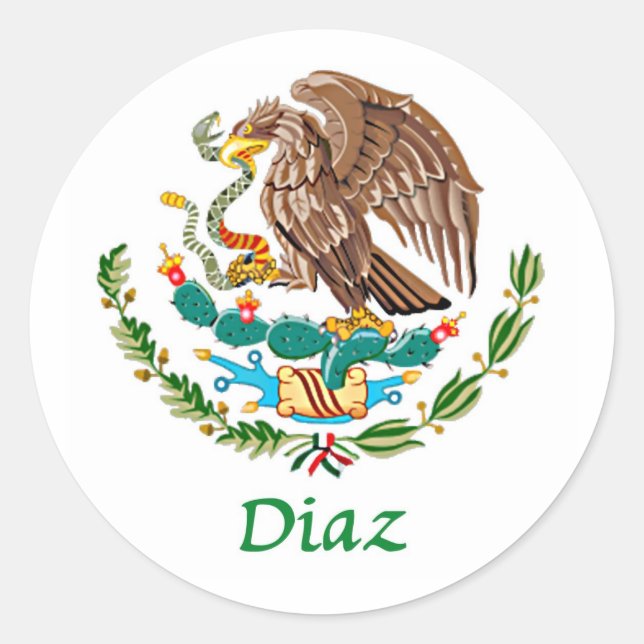 Adesivo Diaz mexicano - Selo Nacional (Frente)