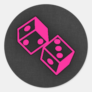 Adesivo Dice de Casino Rosa