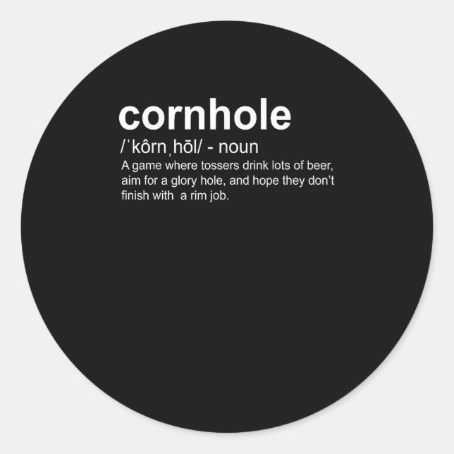 Adesivo Dicionário Definição Cornhole Cornhole (Frente)