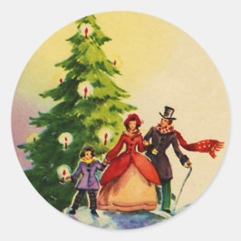 Adesivo Dickens style Christmas illustration