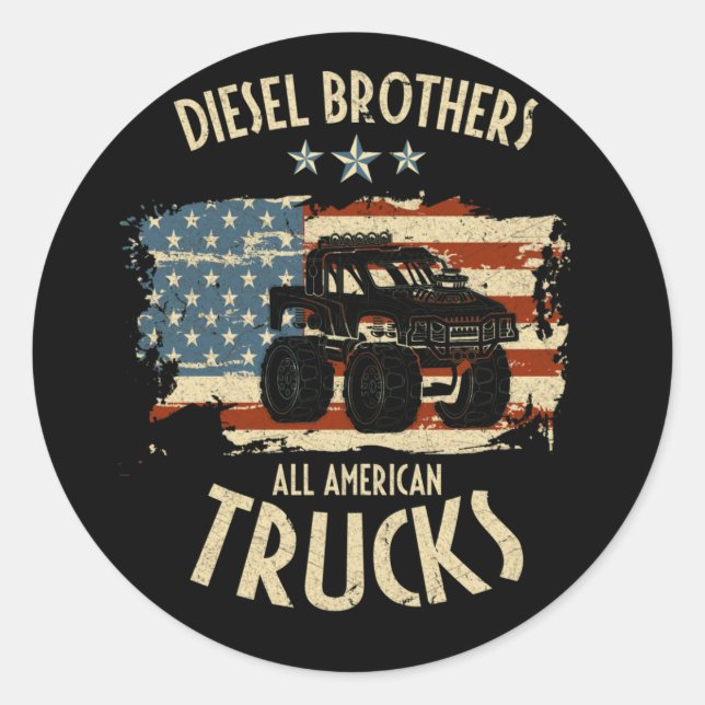 Adesivo Diesel Brothers Flag All American Truck Seal (Frente)