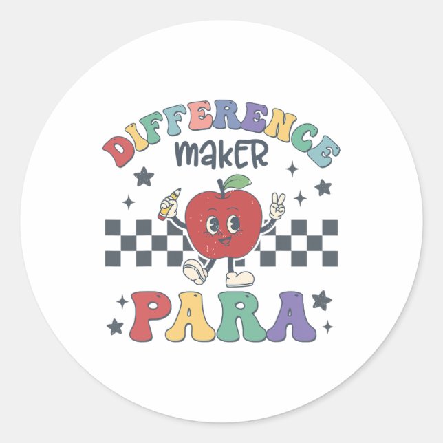 Adesivo Difference Maker Para Teacher Paraprofessional Par (Frente)