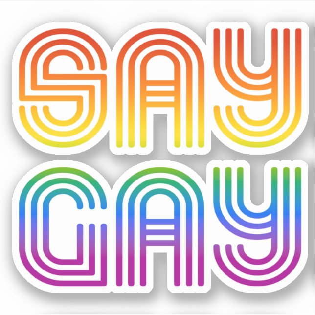 Adesivo Diga Gay Retro (Frente)