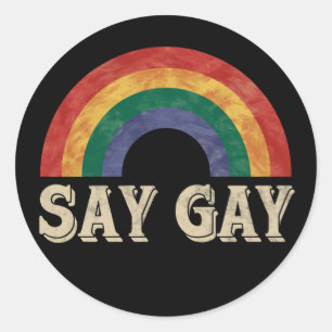 Adesivo Diga Gay Vintage Arco-íris Orgulho Gay Lgbt Mês
