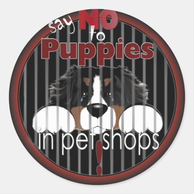 Adesivo Diga NÃO A Pet Comprar Puppies Stickers (Frente)