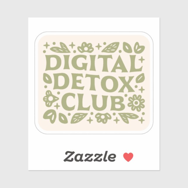 Adesivo Digital detox club wellness girl aesthetic (Folha)