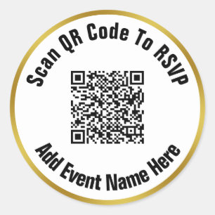 Adesivo Digitalizar código QR para nome de evento RSVP pr