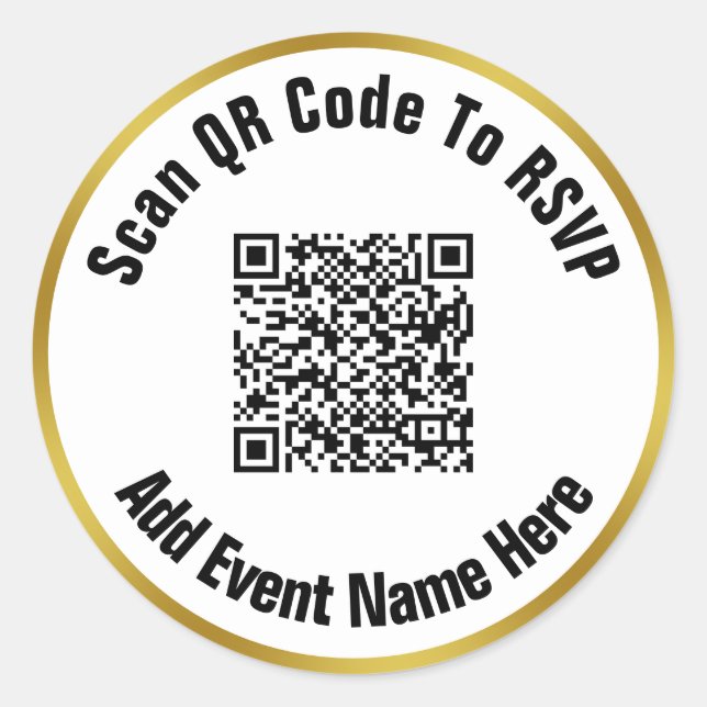 Adesivo Digitalizar código QR para nome de evento RSVP pre (Frente)