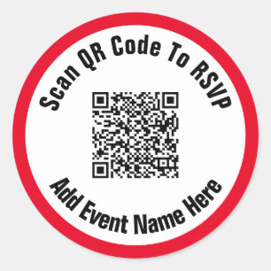 Adesivo Digitalizar código QR para nome do evento RSVP pre