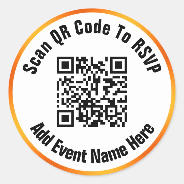 Adesivo Digitalizar código QR para nome do evento RSVP pre (Frente)