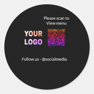Adesivo Digitalizar para ver o menu hotel restaurante QR A