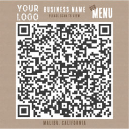 Adesivo Digitalizar QR Code Menu Russo Charm Kraft Paper