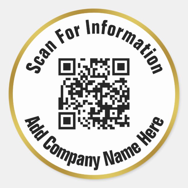 Adesivo Digitalize o código QR para informações Douradas e (Frente)