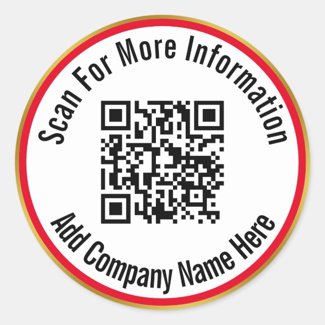 Adesivo Digitalize o código QR para informações vermelho b (Frente)