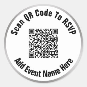 Adesivo Digitalize o código QR para o evento RSVP, aparê