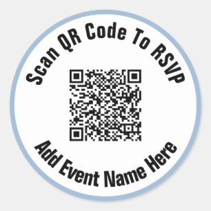 Adesivo Digitalize o código QR para o evento RSVP Preto B