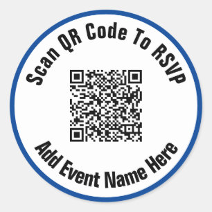 Adesivo Digitalize o código QR para o evento RSVP preto br