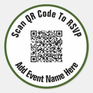 Adesivo Digitalize o código QR para o evento RSVP preto br