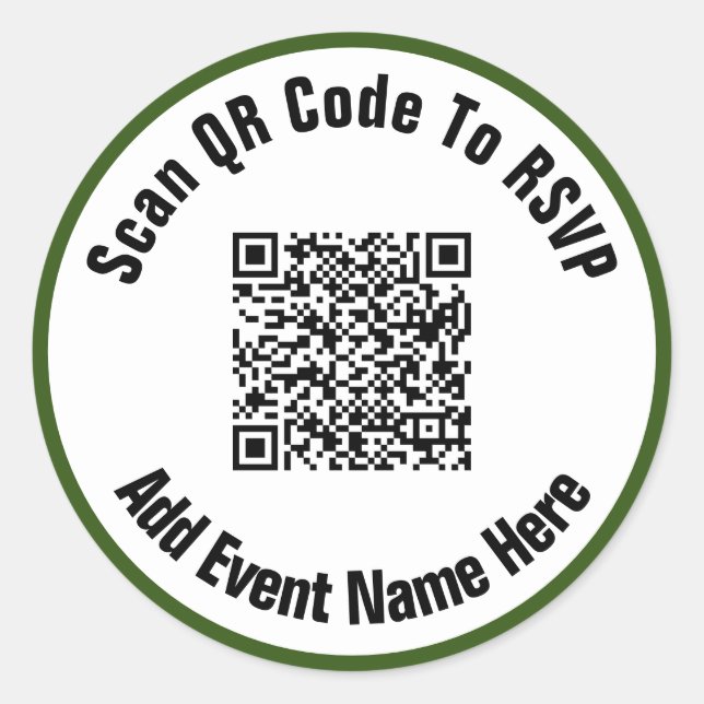 Adesivo Digitalize o código QR para o evento RSVP preto br (Frente)