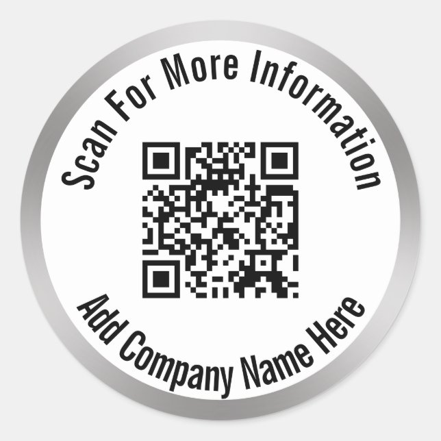 Adesivo Digitalize o código QR para obter mais informações (Frente)