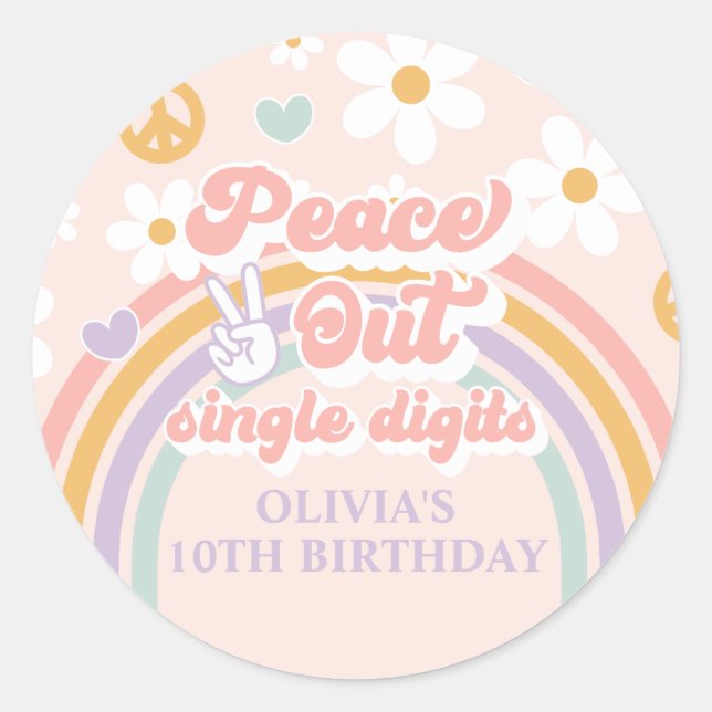 Adesivo Dígitos de Solteiro do Peace Out 10º aniversário (Frente)